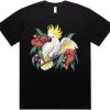 Sulphur-crested Cockatoo in Bloom printed on a black Oversized T-Shirt, design by Australia Art Prints