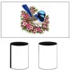 Superb Fairywren Among Pink Waxflowers printed on a white Stubby Holder, design by Australia Art Prints