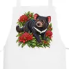Tasmanian Devil Among Waratah Blooms printed on a white Apron, design by Australia Art Prints