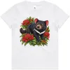 Tasmanian Devil Among Waratah Blooms printed on a white Kids T-Shirt, design by Australia Art Prints