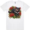 Tasmanian Devil Among Waratah Blooms printed on a white Men’s T-Shirt, design by Australia Art Prints