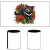 Tasmanian Devil Among Waratah Blooms printed on a white Stubby Holder, design by Australia Art Prints