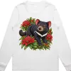 Tasmanian Devil Among Waratah Blooms printed on a white Women’s Long Sleeve T-Shirt, design by Australia Art Prints