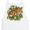 Tasmanian Tiger Among Eucalyptus Blooms printed on a white Apron, design by Australia Art Prints